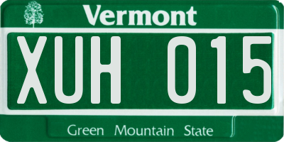 VT license plate XUH015