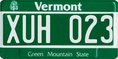 VT license plate XUH023