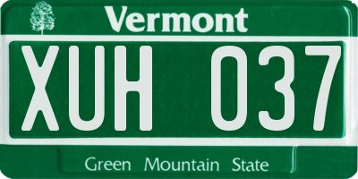 VT license plate XUH037