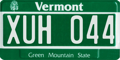 VT license plate XUH044