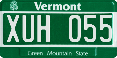 VT license plate XUH055