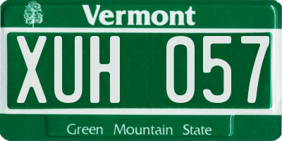 VT license plate XUH057