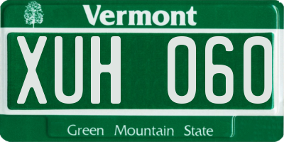 VT license plate XUH060