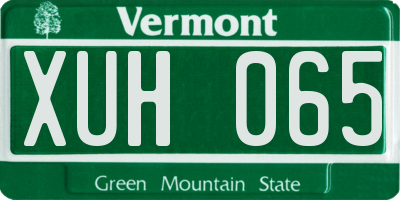 VT license plate XUH065