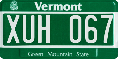 VT license plate XUH067