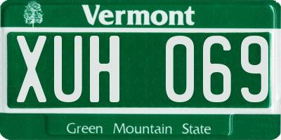 VT license plate XUH069