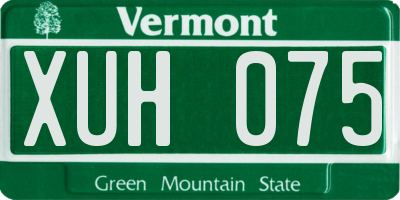 VT license plate XUH075