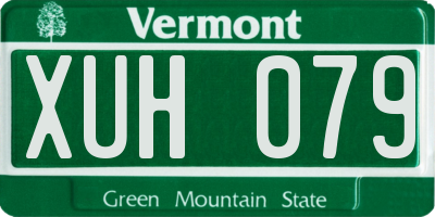 VT license plate XUH079