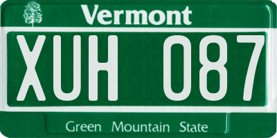 VT license plate XUH087