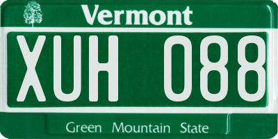 VT license plate XUH088