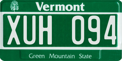 VT license plate XUH094