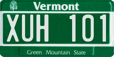 VT license plate XUH101