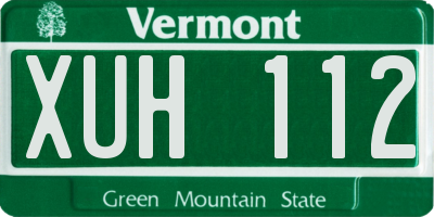 VT license plate XUH112