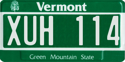 VT license plate XUH114