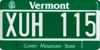 VT license plate XUH115
