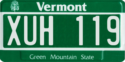 VT license plate XUH119
