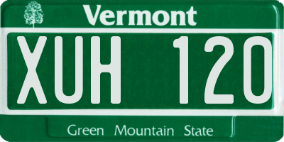 VT license plate XUH120