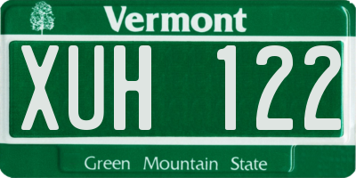 VT license plate XUH122