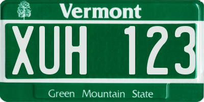 VT license plate XUH123