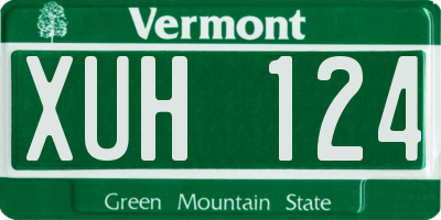 VT license plate XUH124