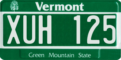 VT license plate XUH125