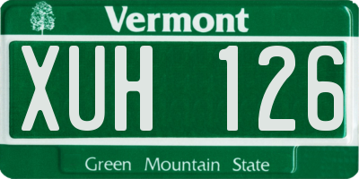 VT license plate XUH126