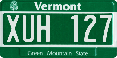 VT license plate XUH127