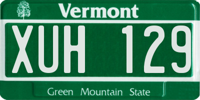 VT license plate XUH129