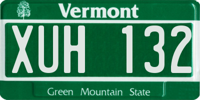 VT license plate XUH132