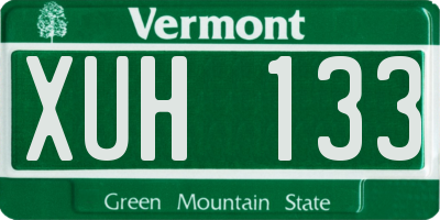 VT license plate XUH133