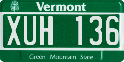 VT license plate XUH136