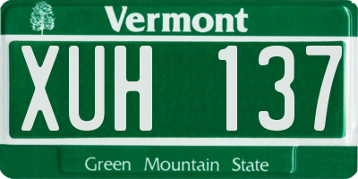 VT license plate XUH137