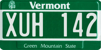 VT license plate XUH142