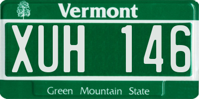 VT license plate XUH146