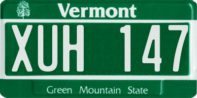 VT license plate XUH147
