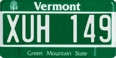 VT license plate XUH149
