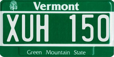 VT license plate XUH150