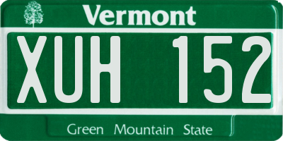 VT license plate XUH152