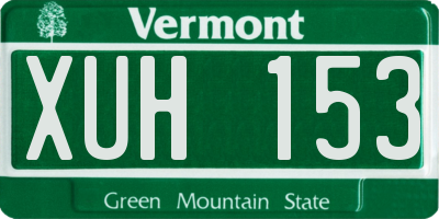 VT license plate XUH153