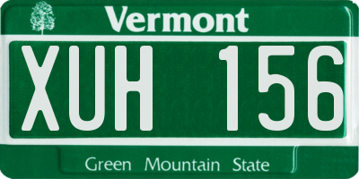 VT license plate XUH156