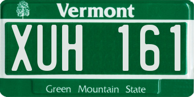 VT license plate XUH161