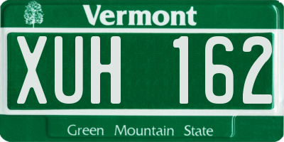 VT license plate XUH162