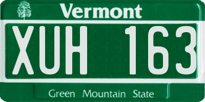 VT license plate XUH163
