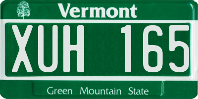 VT license plate XUH165