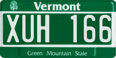 VT license plate XUH166