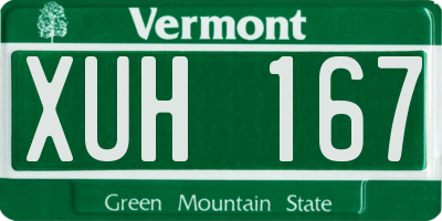 VT license plate XUH167