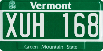VT license plate XUH168