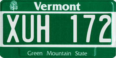 VT license plate XUH172