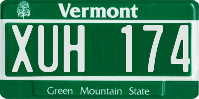 VT license plate XUH174