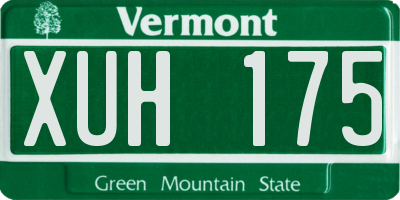 VT license plate XUH175